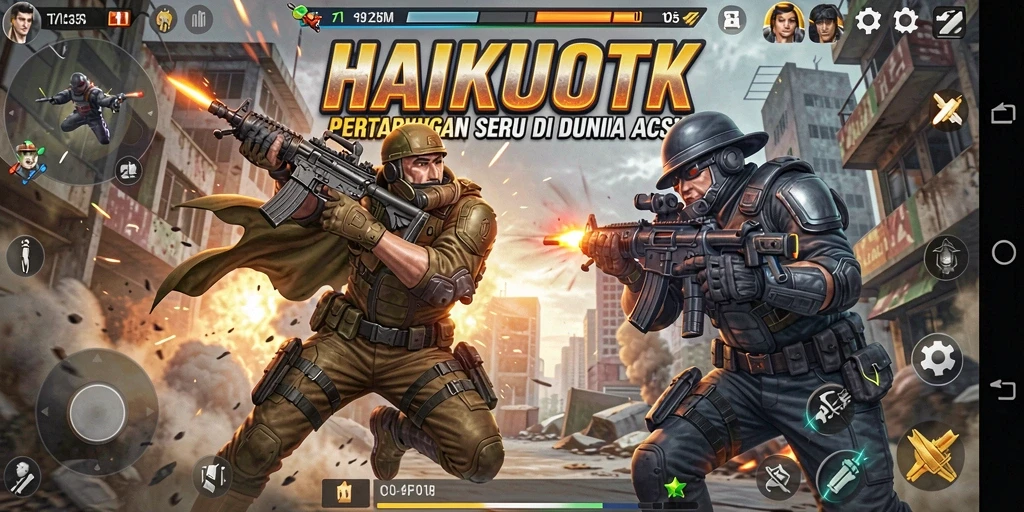 Gameplay HAIKUOTK menampilkan pertarungan seru dan karakter unik.