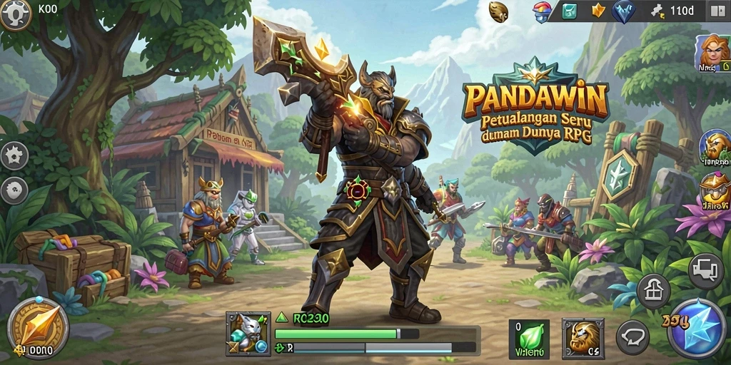 Screenshot gameplay PANDAWIN menampilkan aksi seru dan karakter unik.