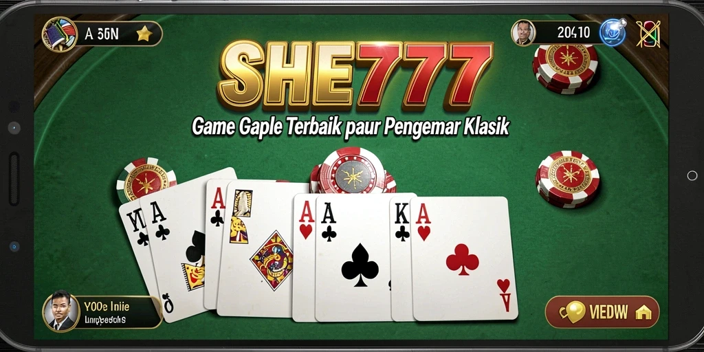 Tampilan gameplay Gaple yang menarik di SHE777.