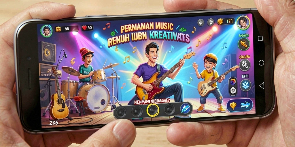 Tampilan gameplay ZK6 dengan berbagai genre musik menarik.